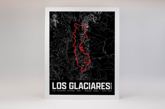 Los Glaciares National Park – Perimeter Map Print