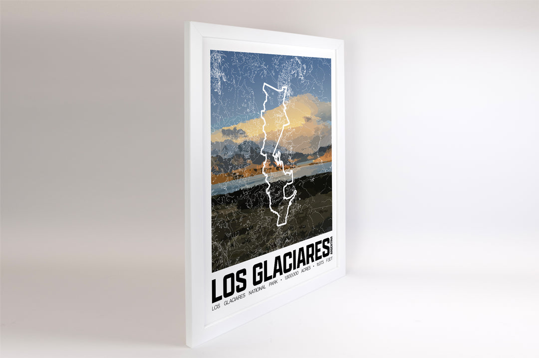 Los Glaciares National Park – Perimeter Map Print