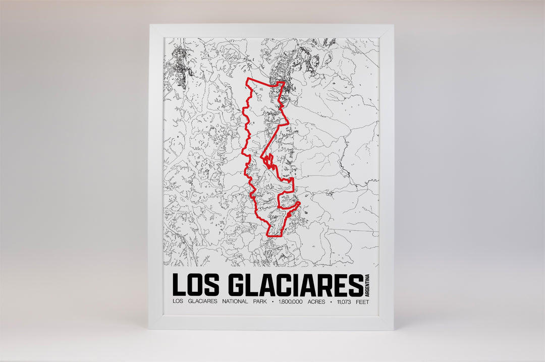 Los Glaciares National Park – Perimeter Map Print