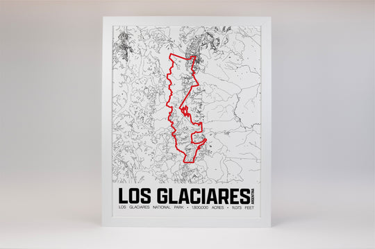 Los Glaciares National Park – Perimeter Map Print
