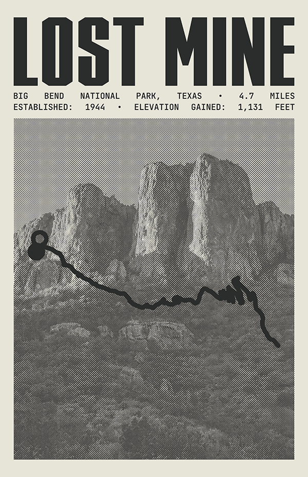 Lost Mine Trail Poster | Big Bend National Park Prints