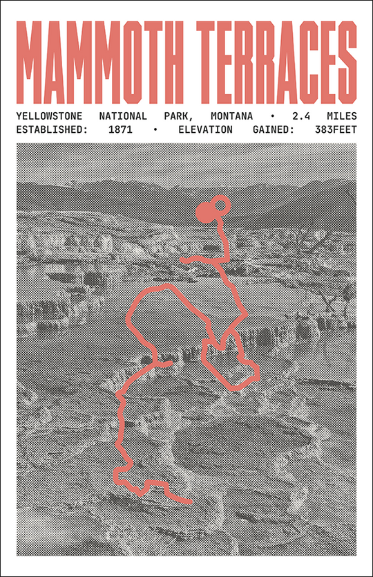 Mammoth Terraces Poster | Yellowstone National Park Prints