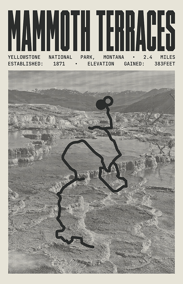 Mammoth Terraces Poster | Yellowstone National Park Prints
