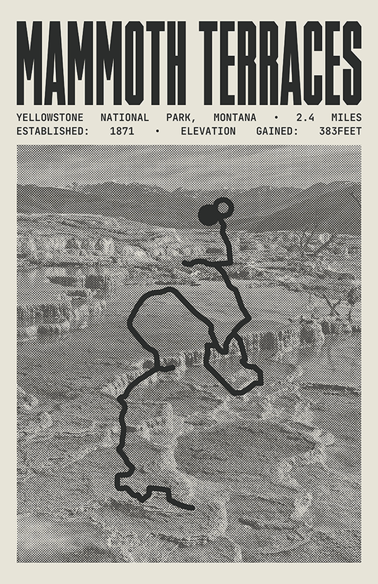 Mammoth Terraces Poster | Yellowstone National Park Prints
