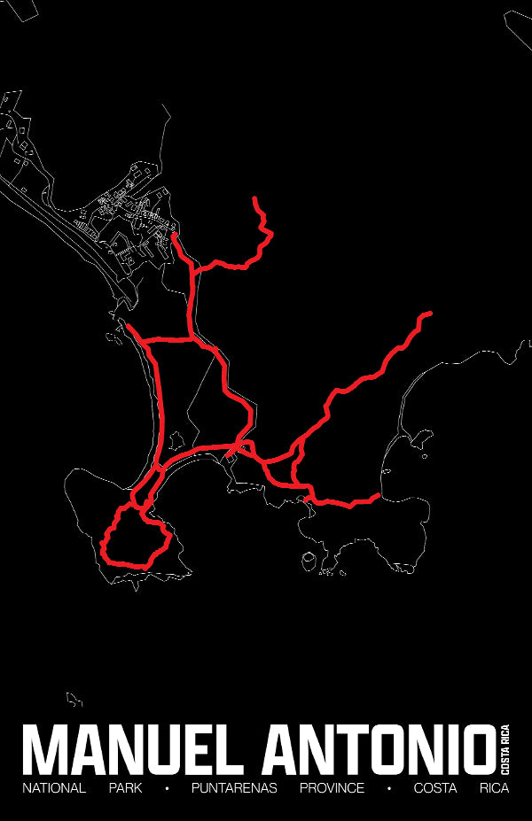 Manuel Antonio National Park – Perimeter Map Print