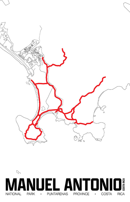 Manuel Antonio National Park – Perimeter Map Print