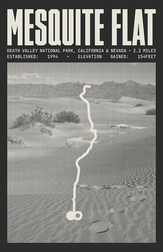 Mesquite Flat Sand Dunes Trail Poster | Death Valley National Park Prints