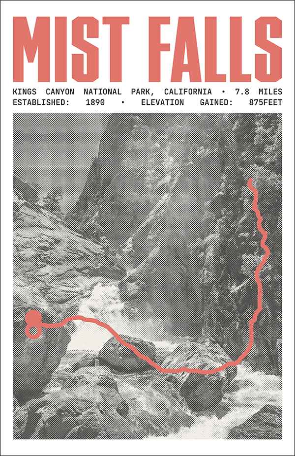 Mist Falls Poster | Kings Canyon National Park Prints