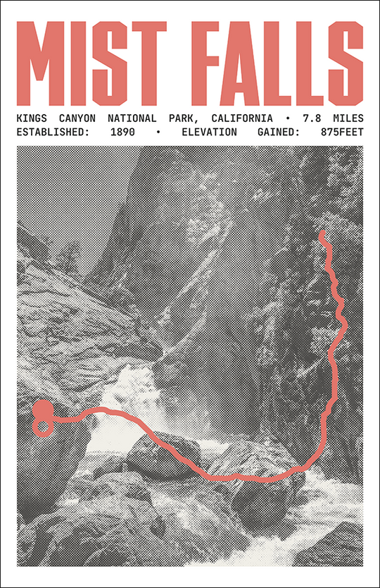 Mist Falls Poster | Kings Canyon National Park Prints