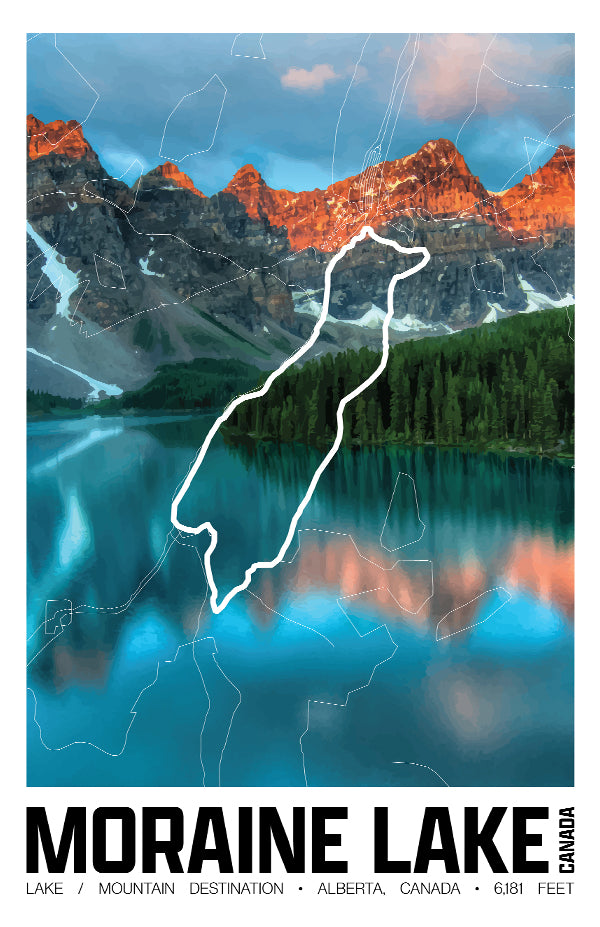 Moraine Lake – Perimeter Map Print