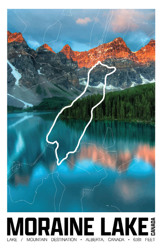 Moraine Lake – Perimeter Map Print