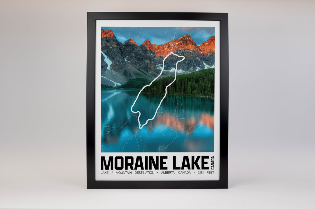 Moraine Lake – Perimeter Map Print