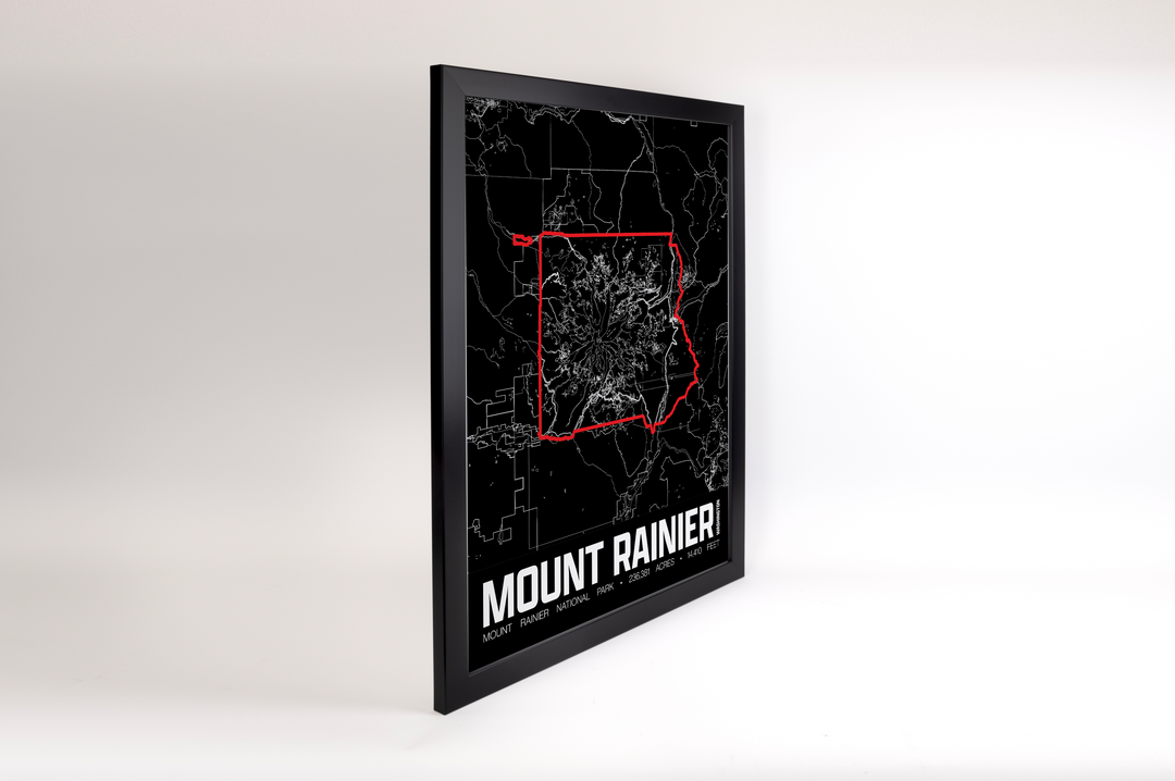 Mount Rainier National Park – Perimeter Map Print