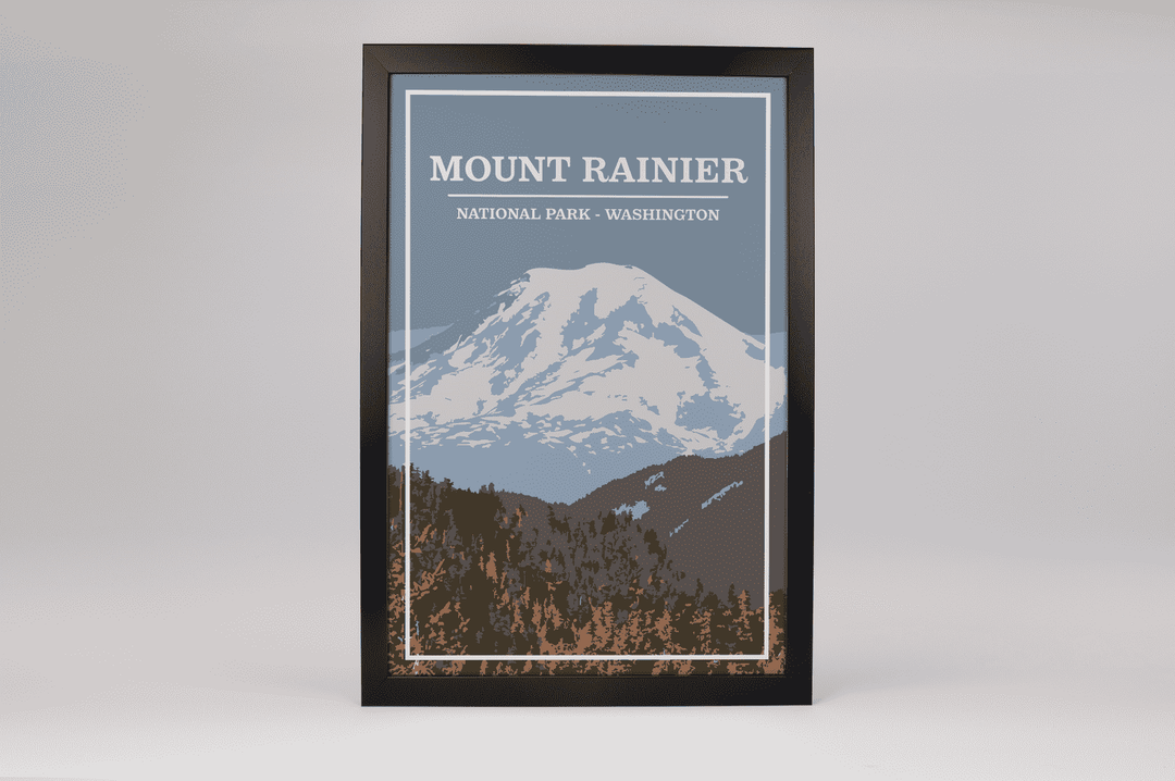 Mount Rainier National Park Print | Vintage Style