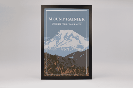 Mount Rainier National Park Print | Vintage Style