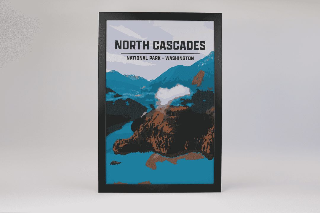 North Cascades National Park Print | Vintage Style