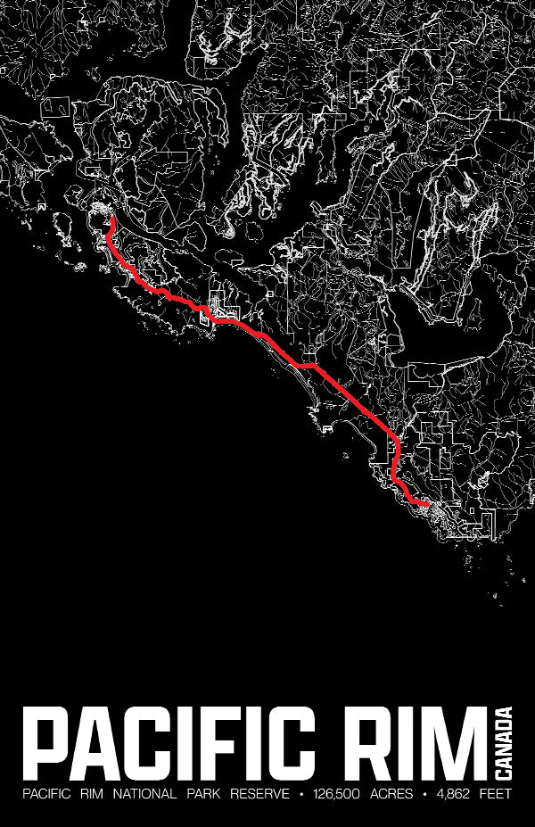 Pacific Rim National Park Reserve – Perimeter Map Print