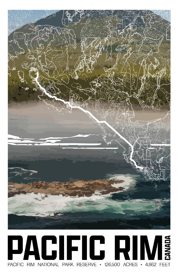 Pacific Rim National Park Reserve – Perimeter Map Print