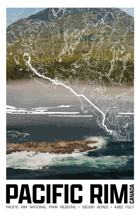 Pacific Rim National Park Reserve – Perimeter Map Print
