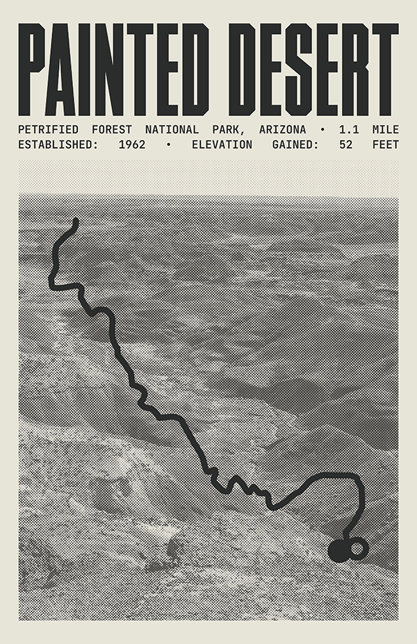 Painted Desert Rim Trail Poster | Petrified Forest National Park Prints