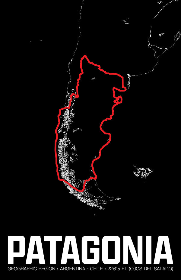 Patagonia – Perimeter Map Print