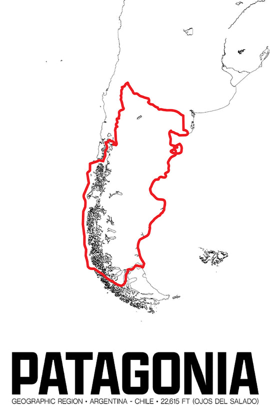 Patagonia – Perimeter Map Print