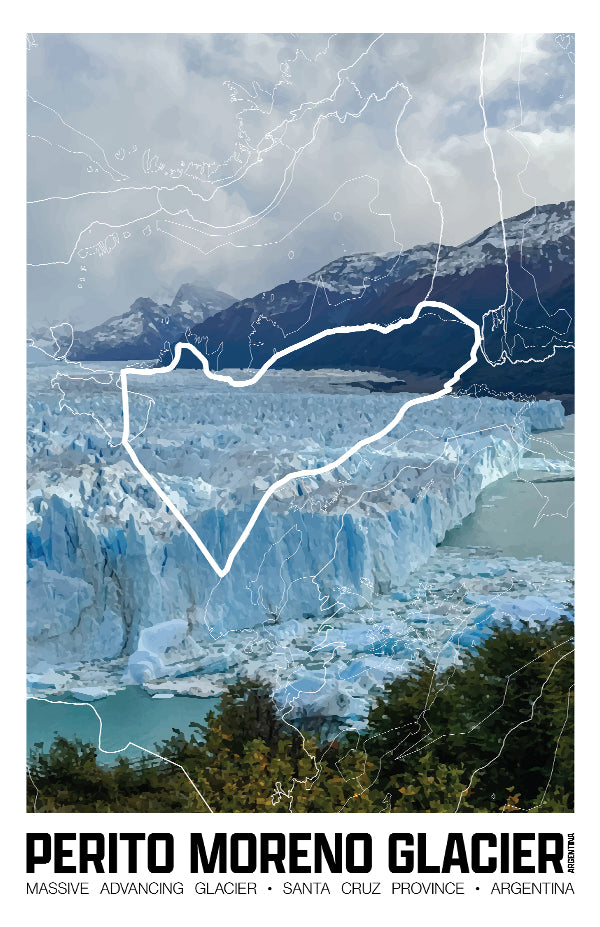 Perito Moreno Glacier – Perimeter Map Print