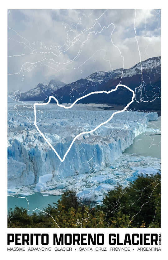 Perito Moreno Glacier – Perimeter Map Print