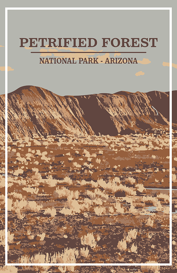 Petrified Forest National Park Print | Vintage Style