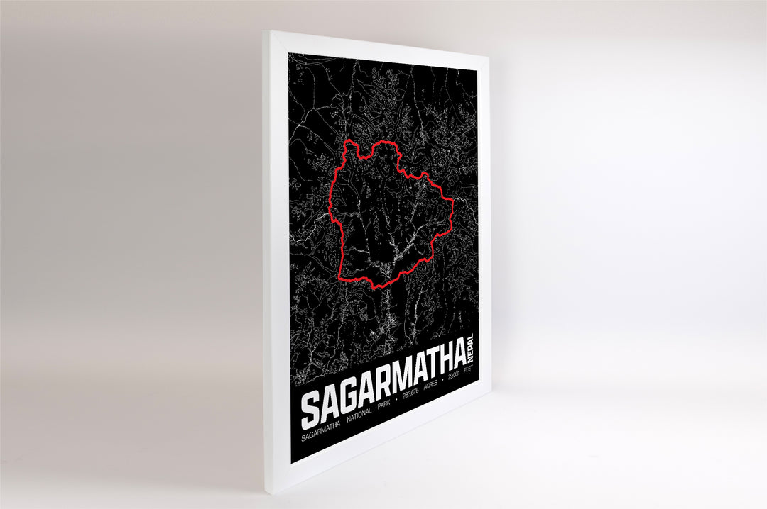 Sagarmatha National Park – Perimeter Map Print