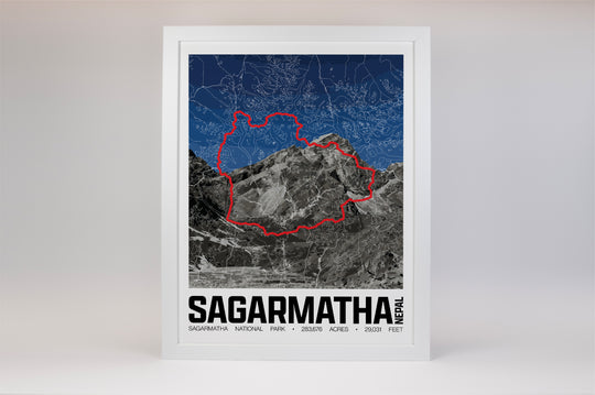 Sagarmatha National Park – Perimeter Map Print