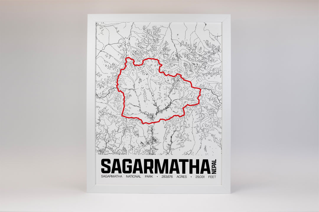 Sagarmatha National Park – Perimeter Map Print