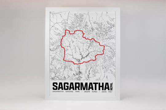Sagarmatha National Park – Perimeter Map Print