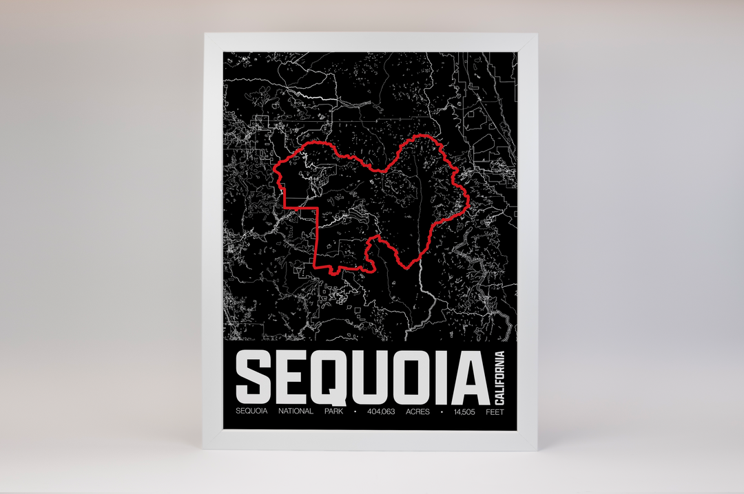 Sequoia National Park – Perimeter Map Print