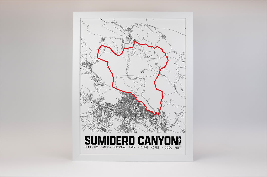 Sumidero Canyon National Park – Perimeter Map Print