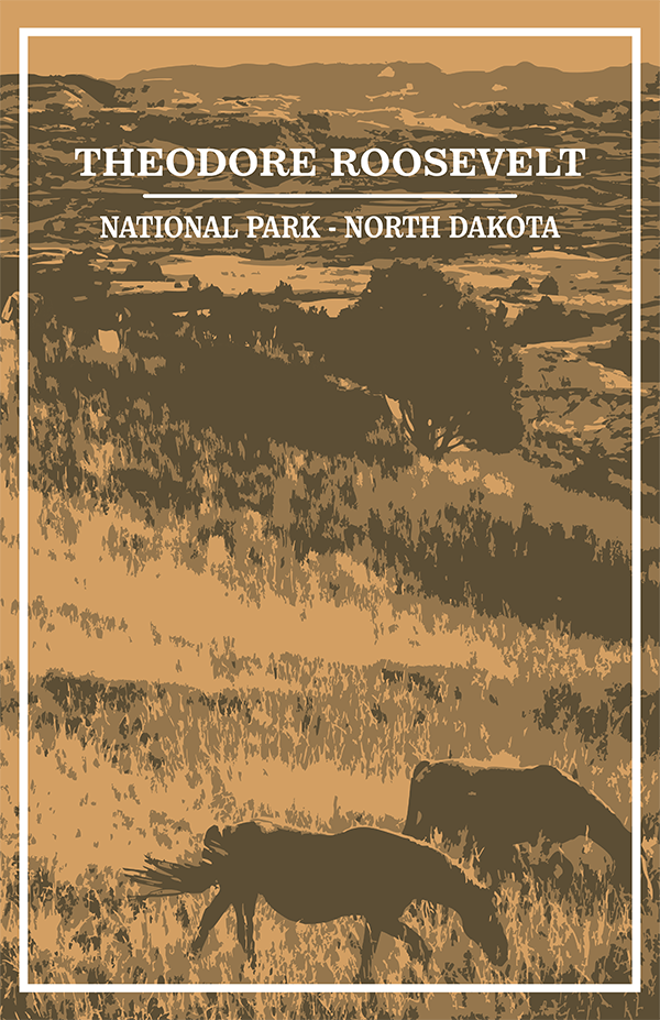 Theodore Roosevelt National Park Print | Vintage Style