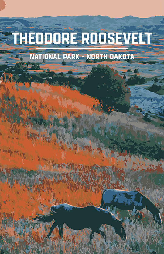 Theodore Roosevelt National Park Print | Vintage Style