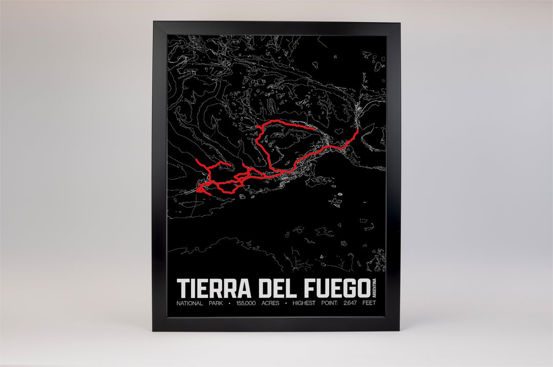 Tierra del Fuego National Park – Perimeter Map Print