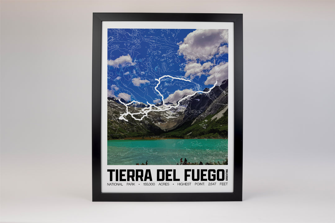 Tierra del Fuego National Park – Perimeter Map Print