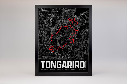 Tongariro National Park – Perimeter Map Print