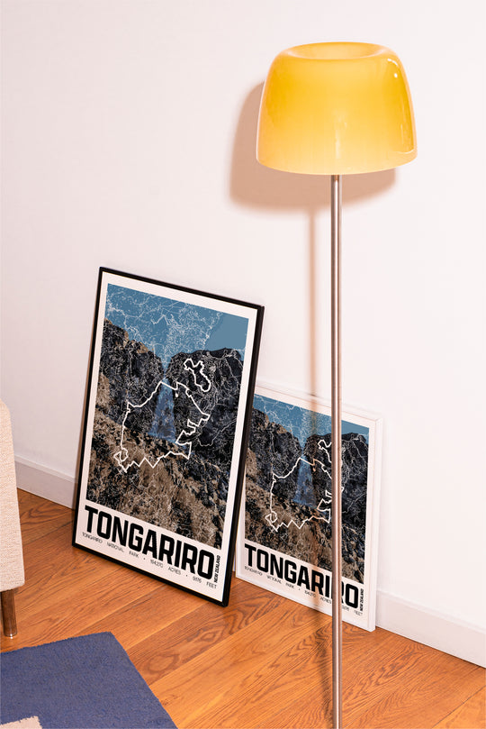 Tongariro National Park – Perimeter Map Print