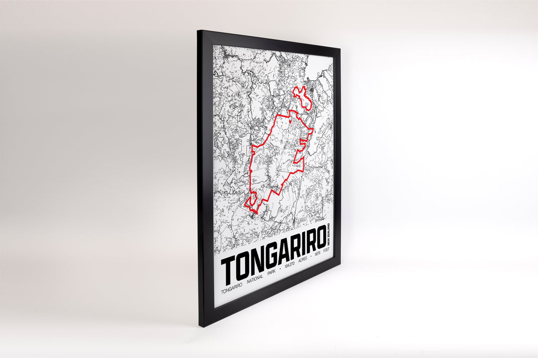 Tongariro National Park – Perimeter Map Print