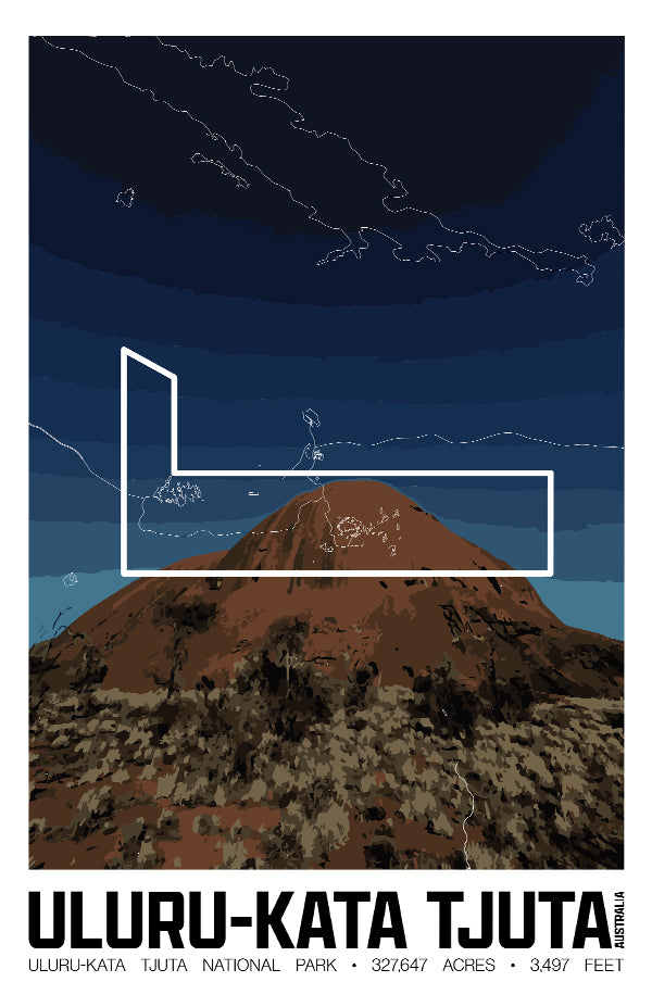 Uluru-Kata Tjuta National Park – Perimeter Map Print
