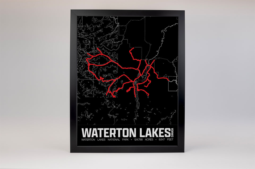 Waterton Lakes National Park – Perimeter Map Print
