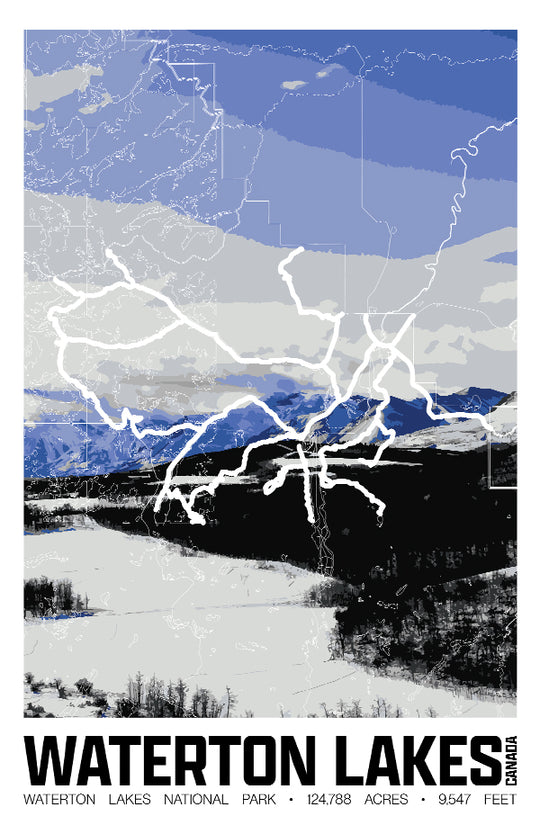 Waterton Lakes National Park – Perimeter Map Print