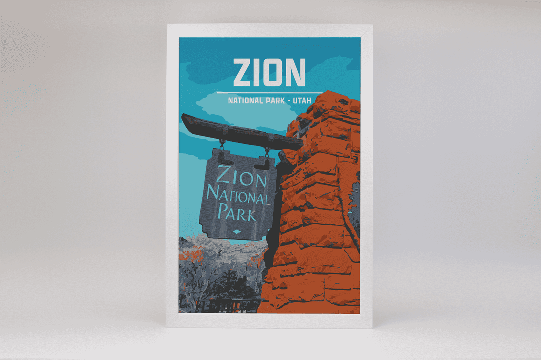 Zion National Park Print | Vintage Style